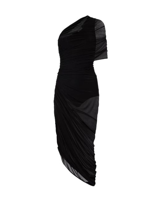 Magda Butrym Black One-Shoulder Ruched Midi Dress