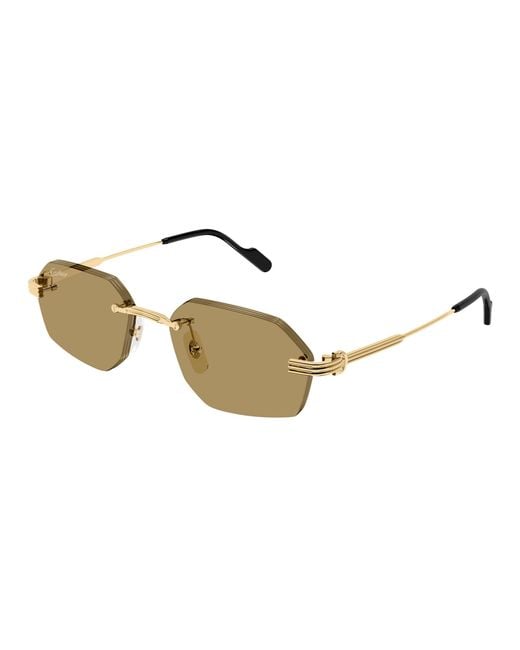 Cartier Metallic Rimless Irregular Sunglasses for men