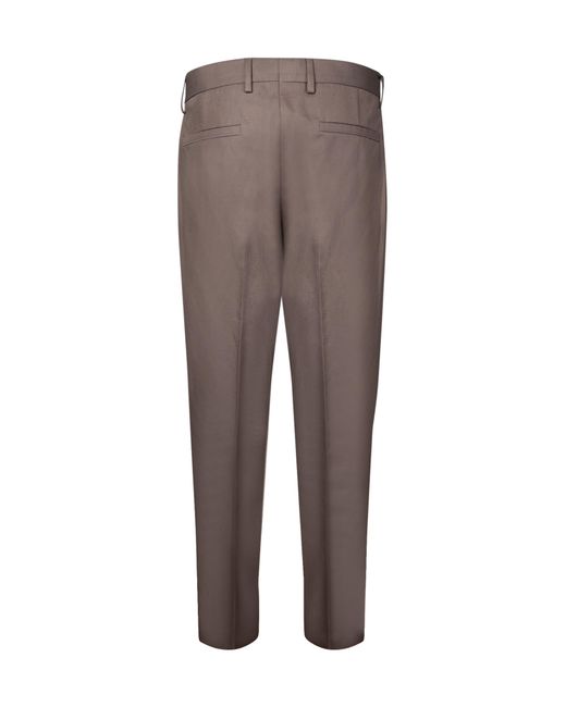 Zegna Brown Tapered-Leg Tailored Trousers for men
