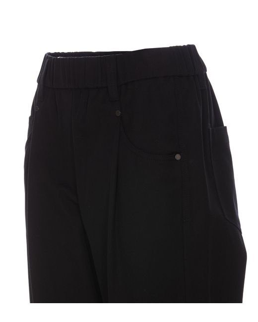 Brunello Cucinelli Black High Waist Straight Leg Trousers