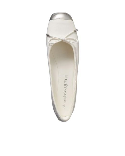 McQueen White Logo Ballet Shoes