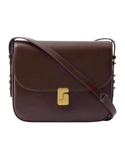 Soeur Brown Flap Shoulder Bag