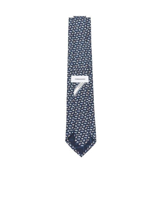 Ferragamo Blue Pointed Tie for men
