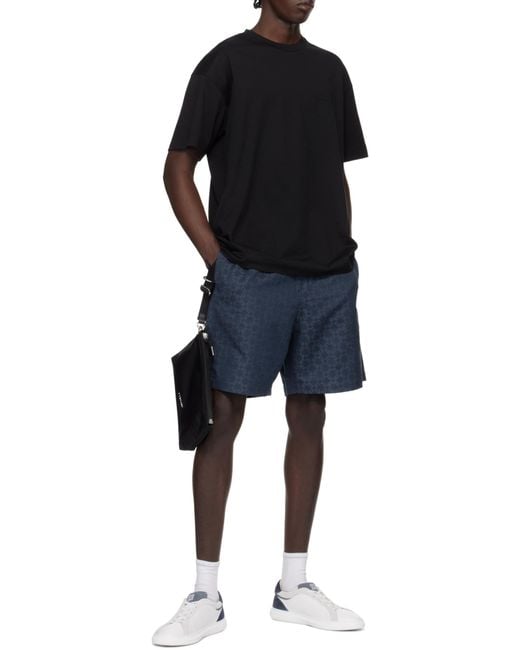 Givenchy Blue Logo Embossed Crewneck T-Shirt for men