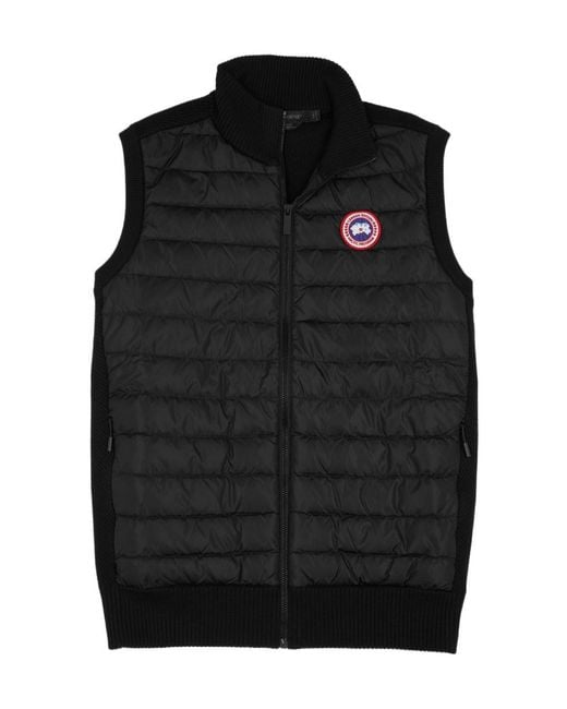 Canada Goose Black Hybridge Knit Quilted Shell Gilet for men