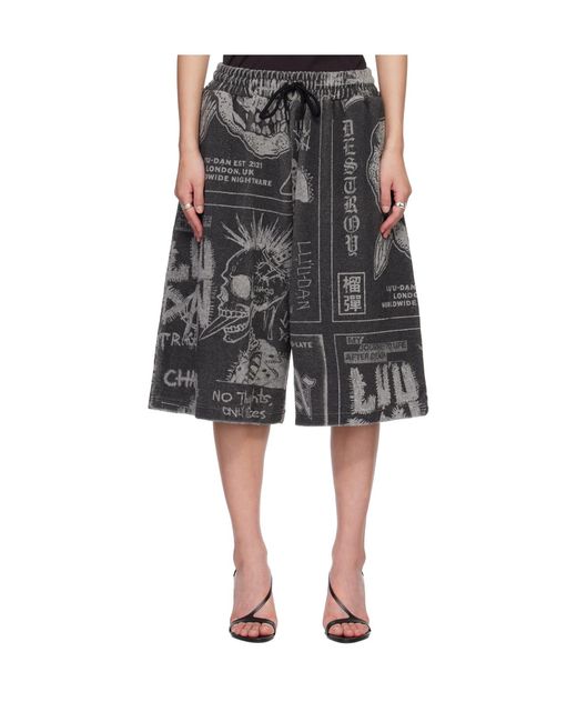 Lu'u Dan Gray Bball Printed Shorts for men