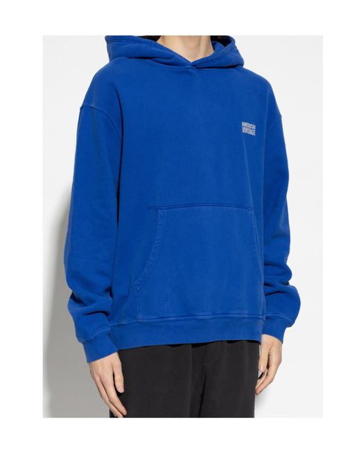 American Vintage Blue Logo Hoodie for men