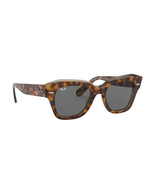Ray-Ban Gray State Street Tortoise-Sheel Sunglasses