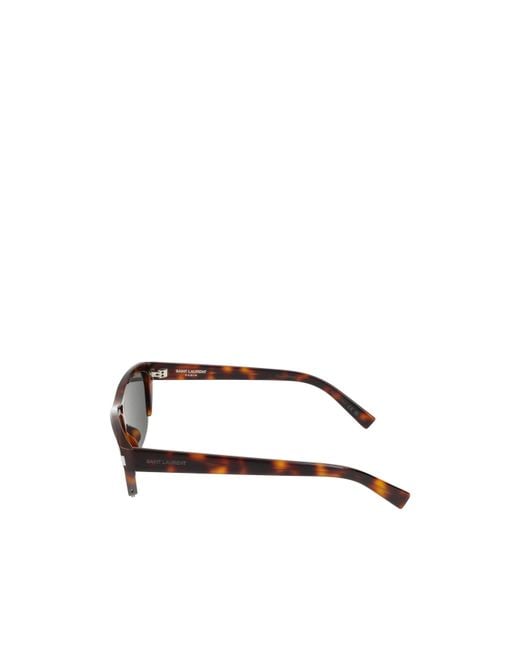 Saint Laurent White Eyewear Sl 704 Rectangular Sunglasses
