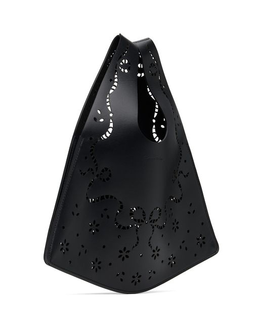 Simone Rocha Black Mini Laser-Cut Tote Bag
