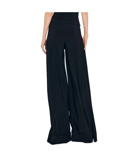 Norma Kamali Black Bias Elastic-Waist Pants