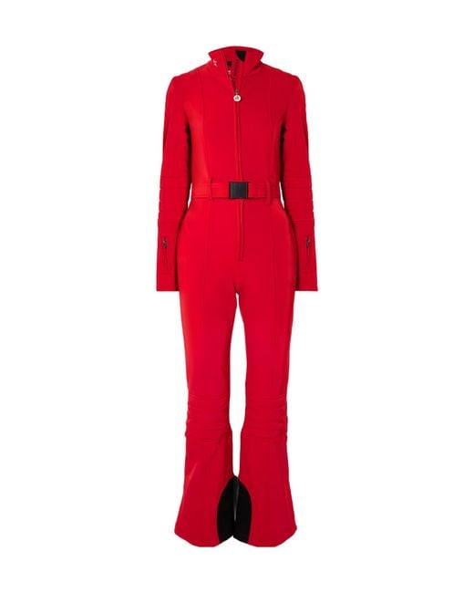 Perfect Moment Red Jg Belted Padded Down Ski Suit