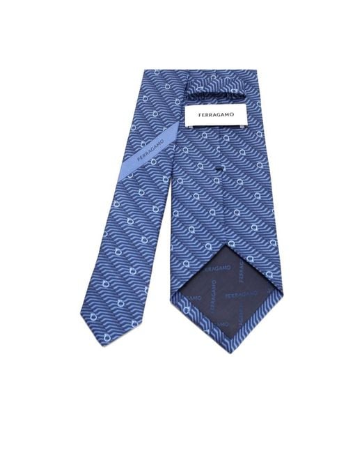 Ferragamo Blue Logo Tie for men
