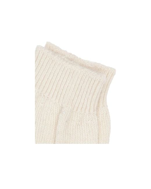 Maison Margiela White Solid Color Knit Socks