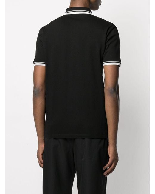 Emporio Armani Black Striped Trim Polo Shirt for men