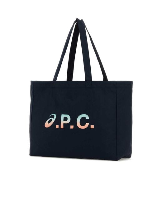A.P.C. Black Logo-Print Top Handle Bag for men