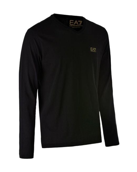 EA7 Black Logo T-Shirt for men