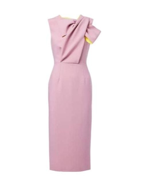 Roksanda Pink Bow-Detail Crepe Dress