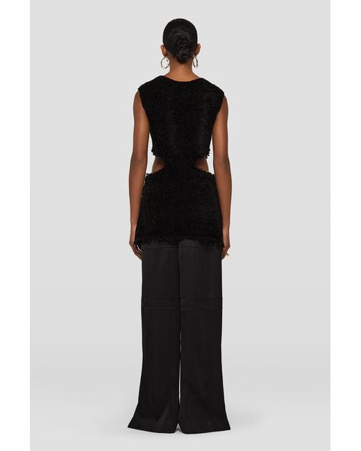 Jil Sander Black Cut-Out Detailed Sleeveless Dress