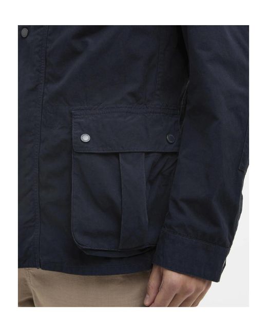 Barbour Blue High Neck Pocket Jacket for men