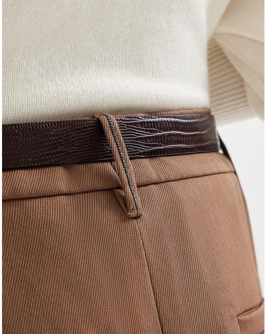 Brunello Cucinelli Brown Virgin Wool And Viscose Tricotine Loose Pleated Trousers With Monili
