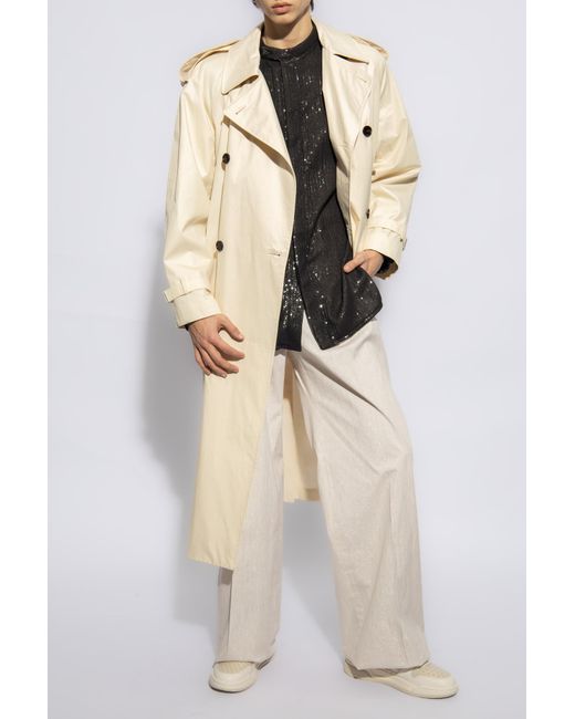Amiri White Pleat Front High-Waist Wide-Leg Trousers for men