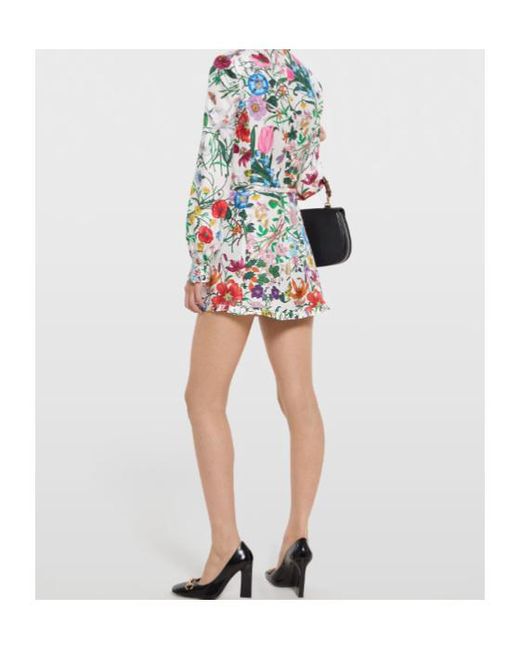 Gucci White Printed Twill Dress