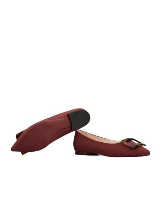 Roger Vivier Red Pointed Toe Flat Shoes