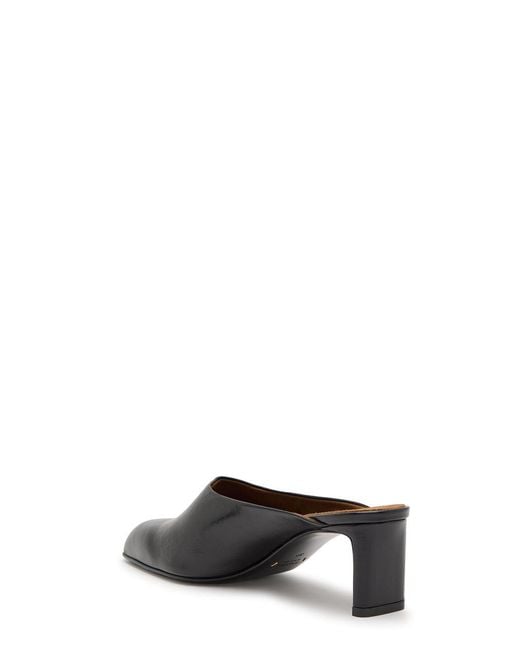 Khaite Black Glossed Leather Mules