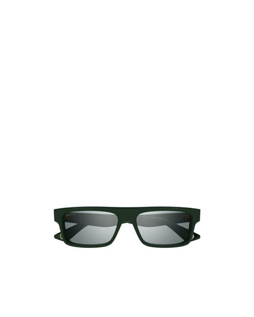 Gucci Green Eyewear Rectangular Frame Sunglasses for men