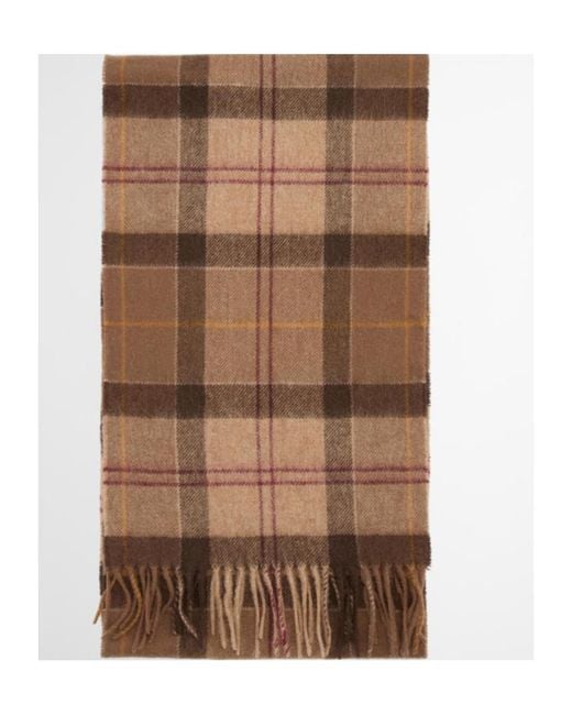 Barbour Brown Tartan Fringed Scarf