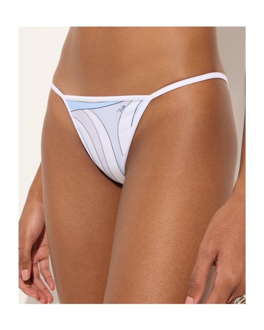 Emilio Pucci Blue Marmo Print Bikini Bottom