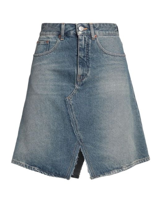MM6 by Maison Margiela Blue Dark Wash Flared Skirt