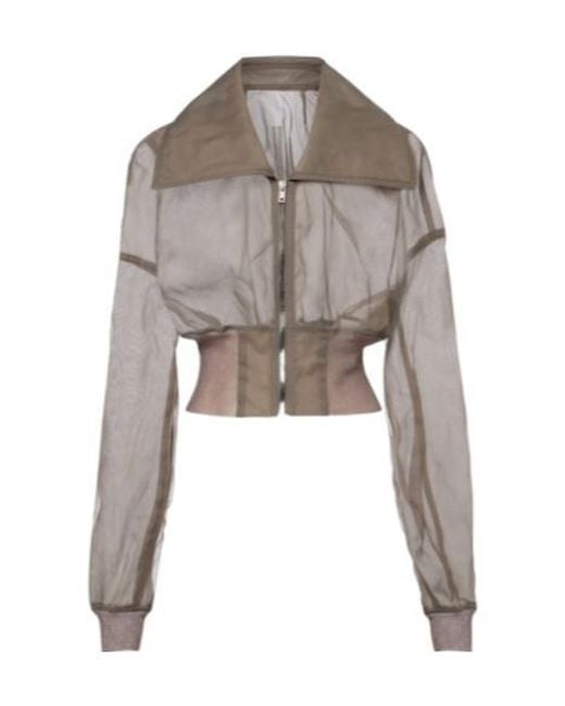 Rick Owens Gray Dark-Style Cropped Jacket