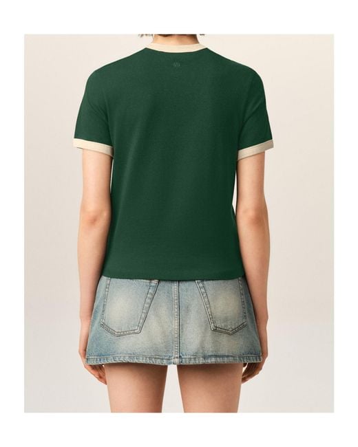 AMI Green Ami De Coeur Embroidered Crewneck T-Shirt