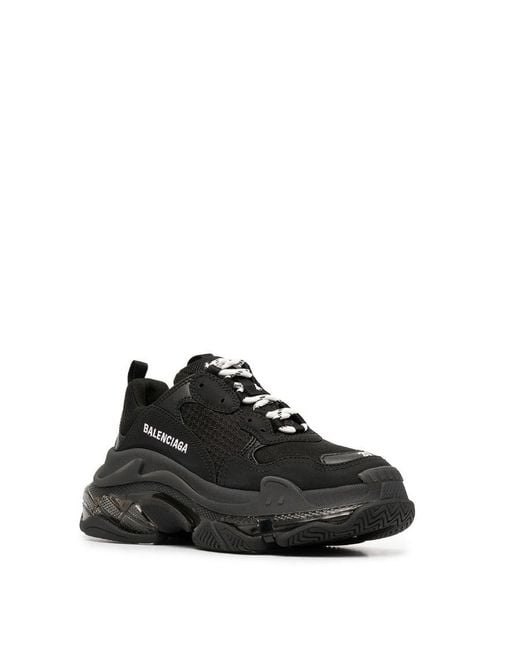 Balenciaga Black Triple S Clear Sole Sneakers