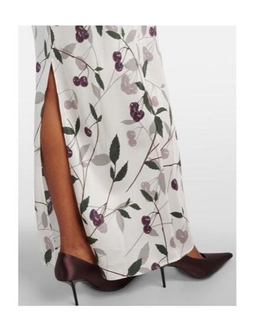 Stella McCartney White Printed Silk Maxi Dress