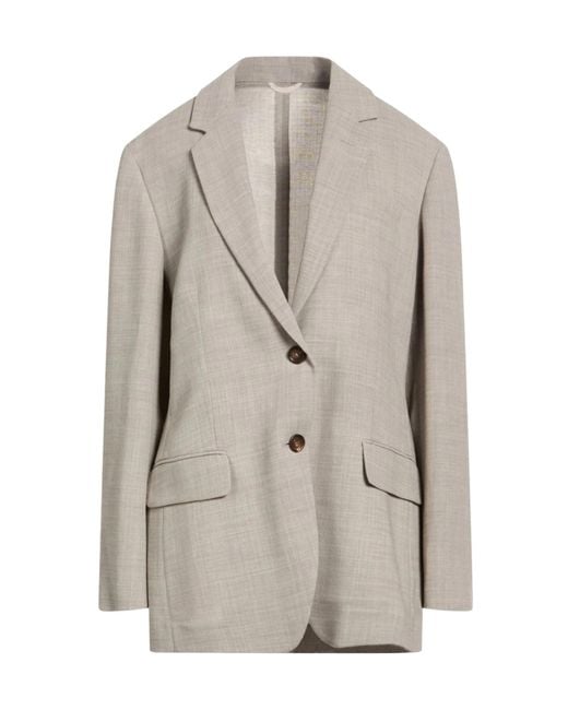 Brunello Cucinelli Gray Single-Breasted Blazer