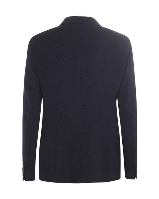 Giorgio Armani Blue Double-Breasted Jacket for men
