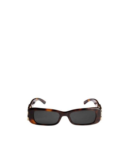 Balenciaga White Dynasty Rectangle Sunglasses