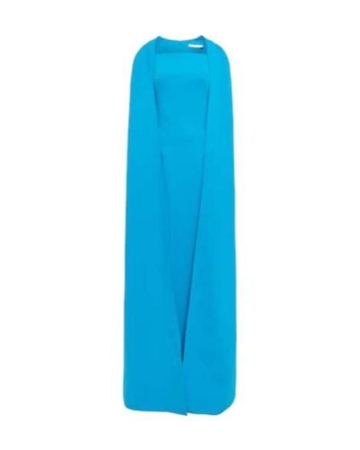 Safiyaa Blue Cape Crêpe Maxi Dress