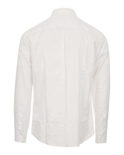 Brunello Cucinelli White Long-Sleeve Shirt for men