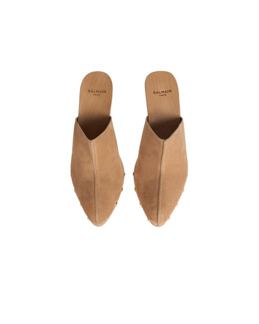 Balmain Brown Wedge Clogs