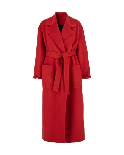 Fabiana Filippi Red Coat With Wide Notched Revers