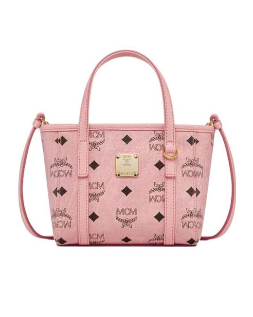 MCM Pink Double-Handle Cross-Body Bag