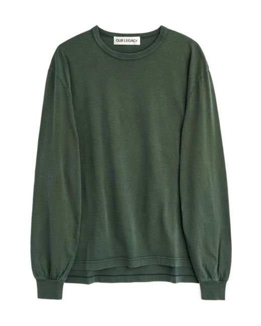 Our Legacy Green Cruise Longsleeve Antique Phantom Legacy Jersey T-Shirt for men
