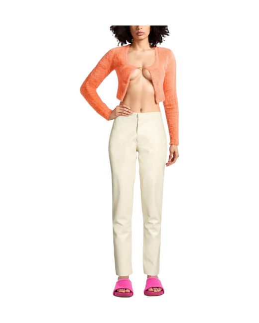 Marni Natural Solid Colour Casual Trousers