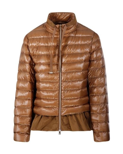 Herno Brown Quilted Down Puffer Jacket