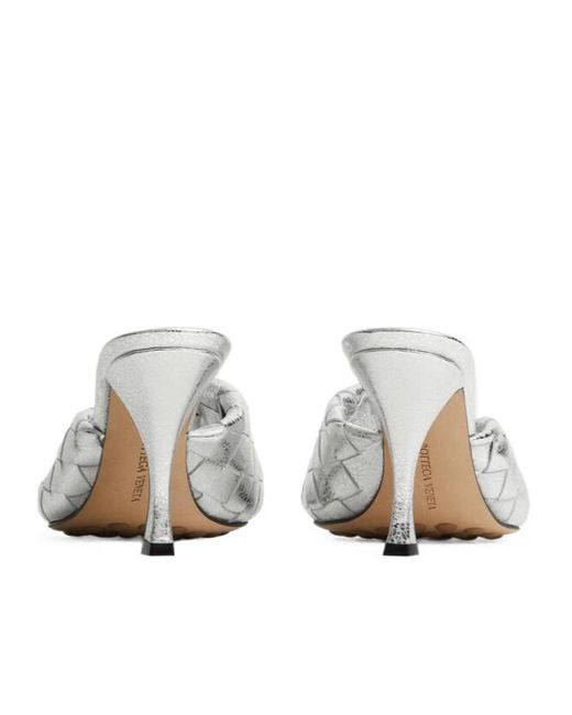 Bottega Veneta White Blink Folded Detailed Mules