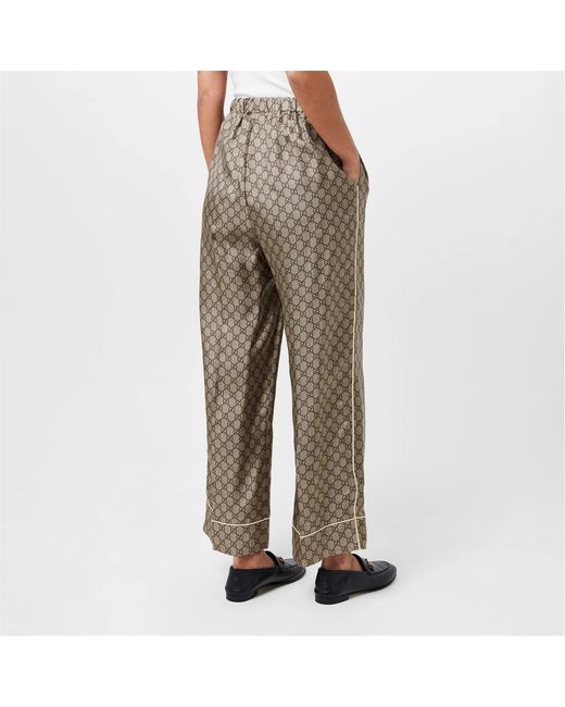 Gucci Gray Logo Wide-Leg Track Pants